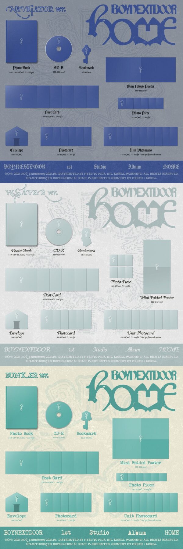 BOYNEXTDOOR 1st Studio Album - HOME (Random Ver.)